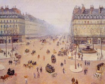 卡米耶 畢沙羅 Avenue de l'Opera, Misty Weather 卡米耶 畢沙羅 Avenue de l'Opera, Misty Weather